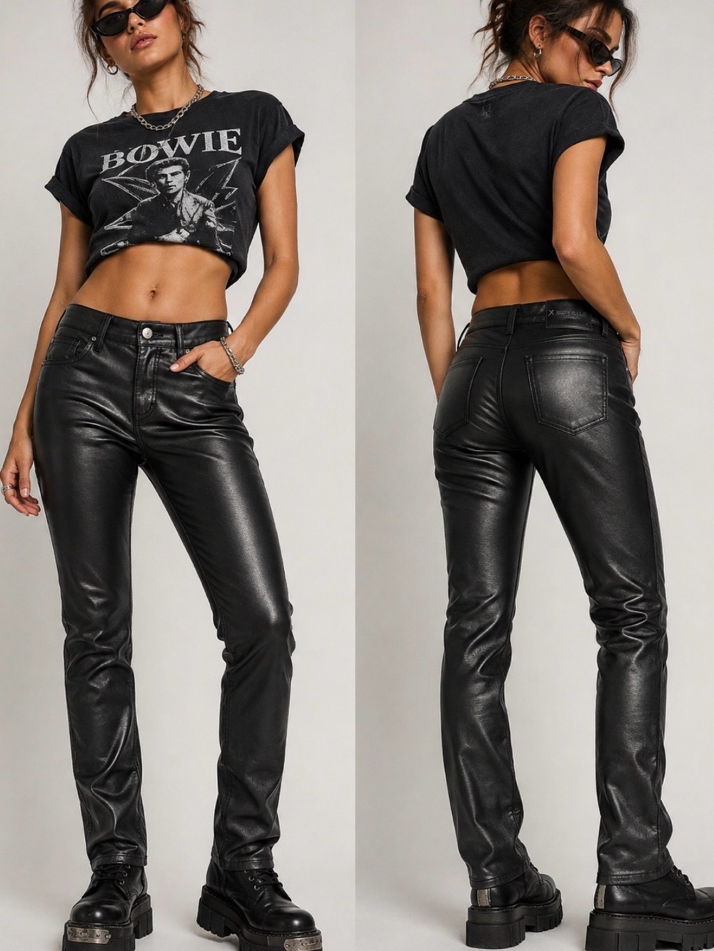 Judy Blue Faux Leather Pants Women’s 9/29 Black Tummy Control Straight Leg NWT